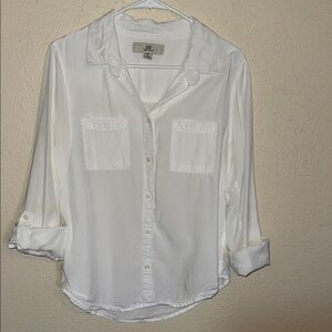 Thread & Supply White Shirt with Sewing Machine Logo